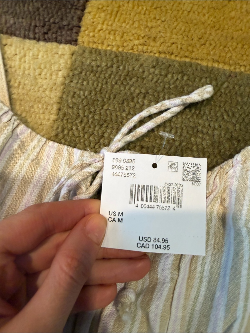 NWT American Eagle Corset Style Linen Midi Dress with Slit Beige Stripes Medium - Picture 4 of 7